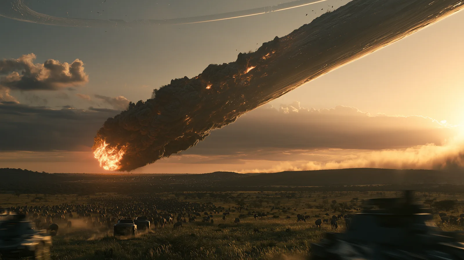 A fragment comes down over the belt