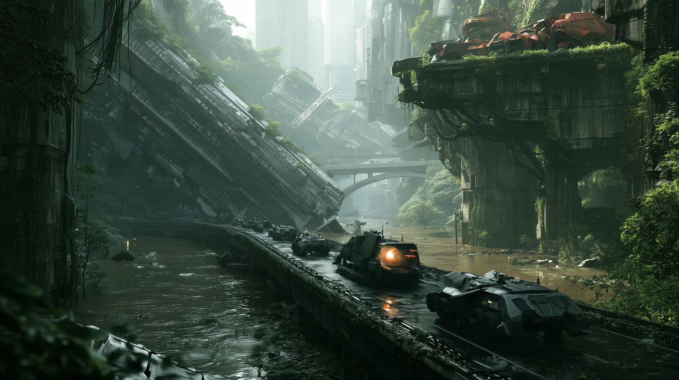 The convoy road along the river