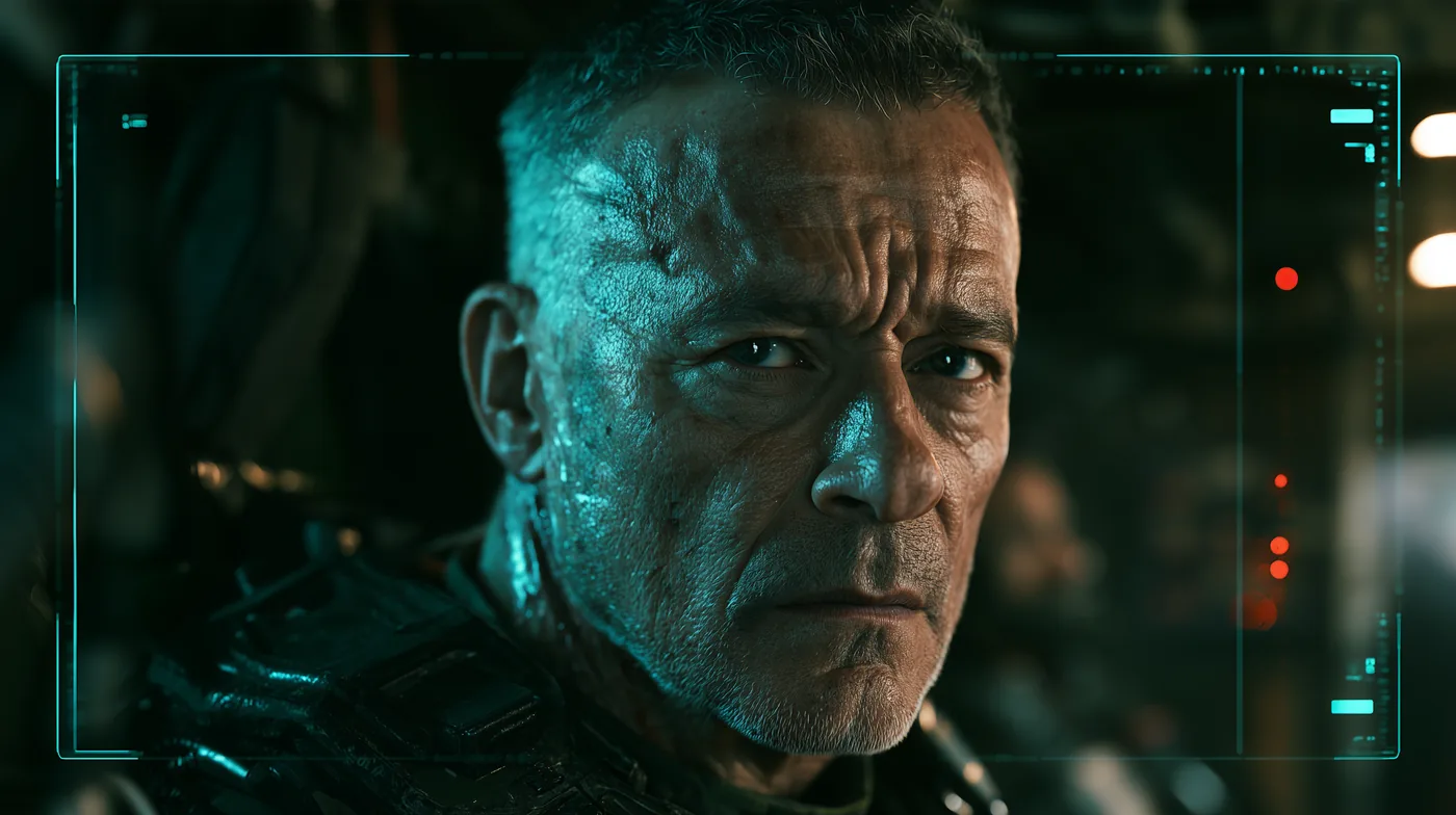 Colonel Viktor Hale on a military video transmission