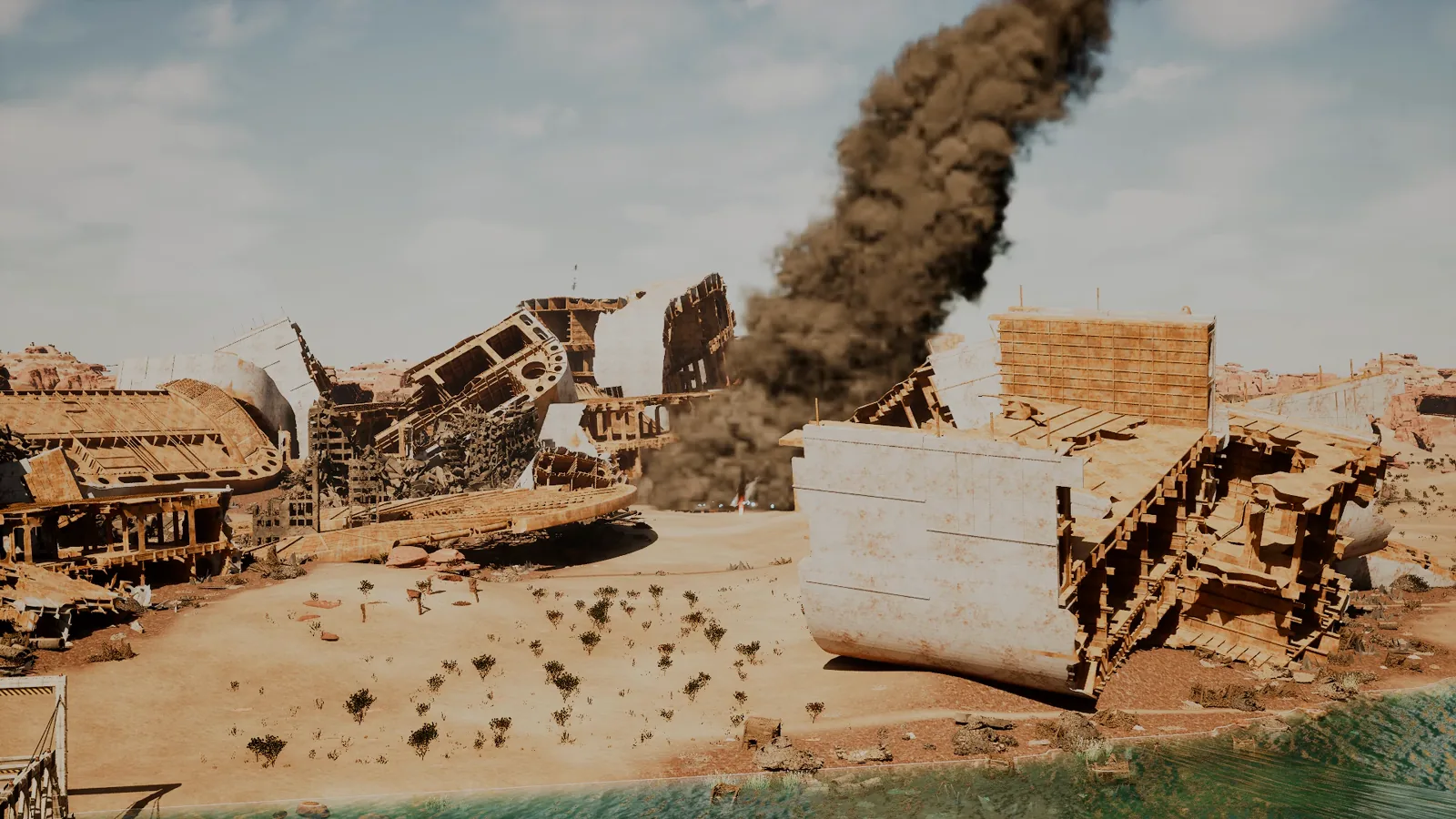 In-game: the plume after an impact